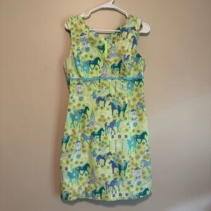 Lilly Pulitzer Lime Green Race Horse Dress
